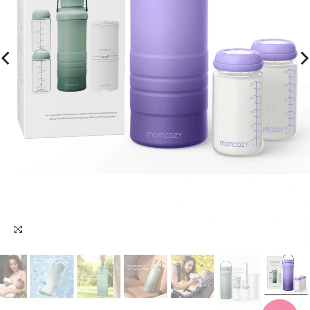 Momcozy Breast Milk Cooler Bottle - Mint Green - Picture 5 of 5